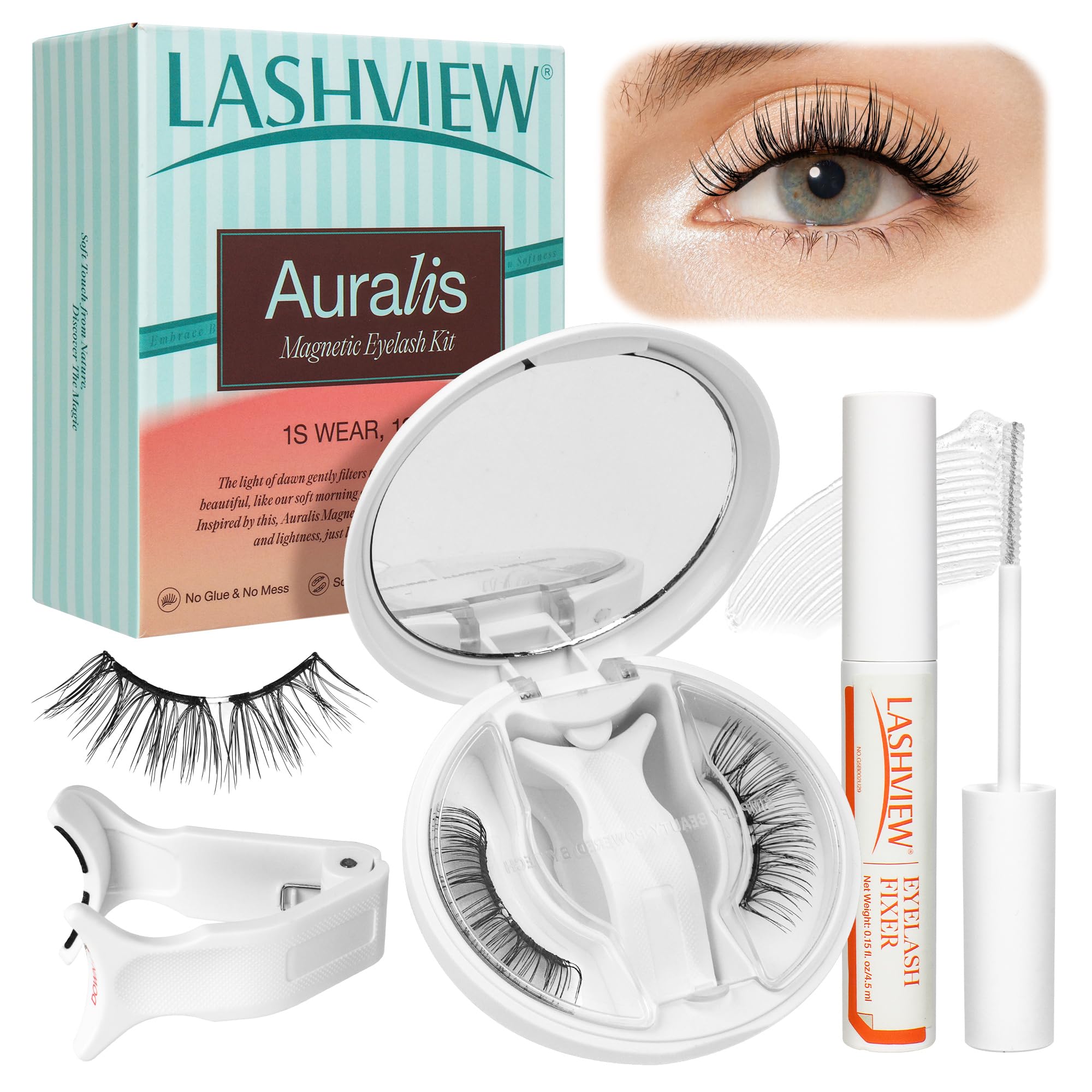 LASHVIEW soft magnetic lash kit applicator for easy placement.
