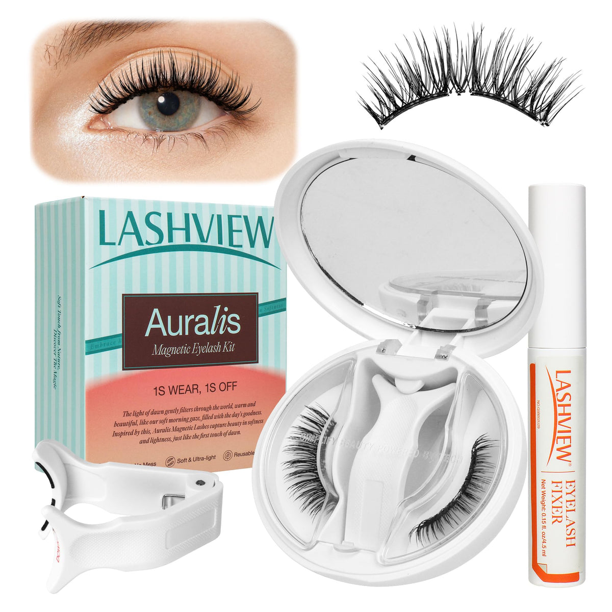 LASHVIEW upgrade magnetic lashes with applicator ready for easy on-the-go glamour