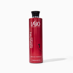 Lasio Keratin One Day Treatment bottle front view showing smooth frizz-control finish.