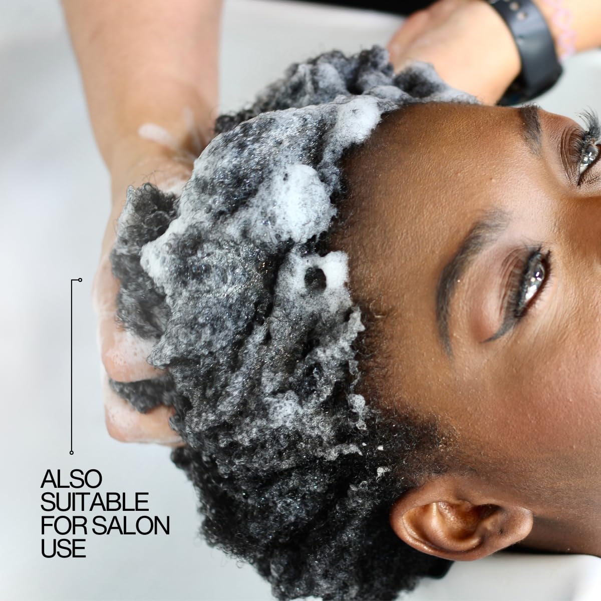 Lasio Keratin Replenishing Conditioner hair shine close-up demonstrating silky lightweight finish