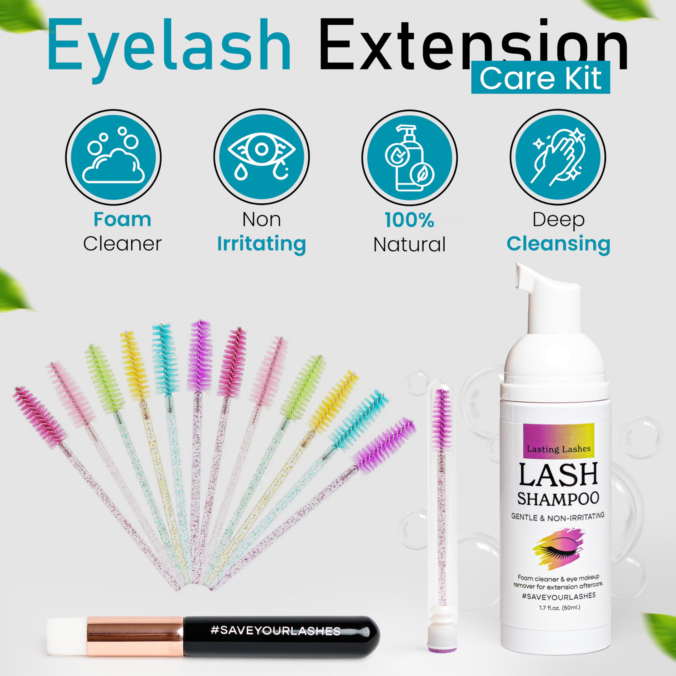 Lasting Lashes cleanser brush in use for thorough lash cleaning and maintenance