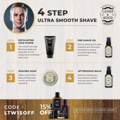 Lather & Wood caffeine eye cream closeup highlights hydrating feel and quick absorption.