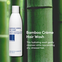 LATHER Bamboo Crème Hair Wash lathering to cleanse for daily refresh.