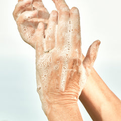 LATHER hand wash with coconut oil and shea butter for skin nourishment