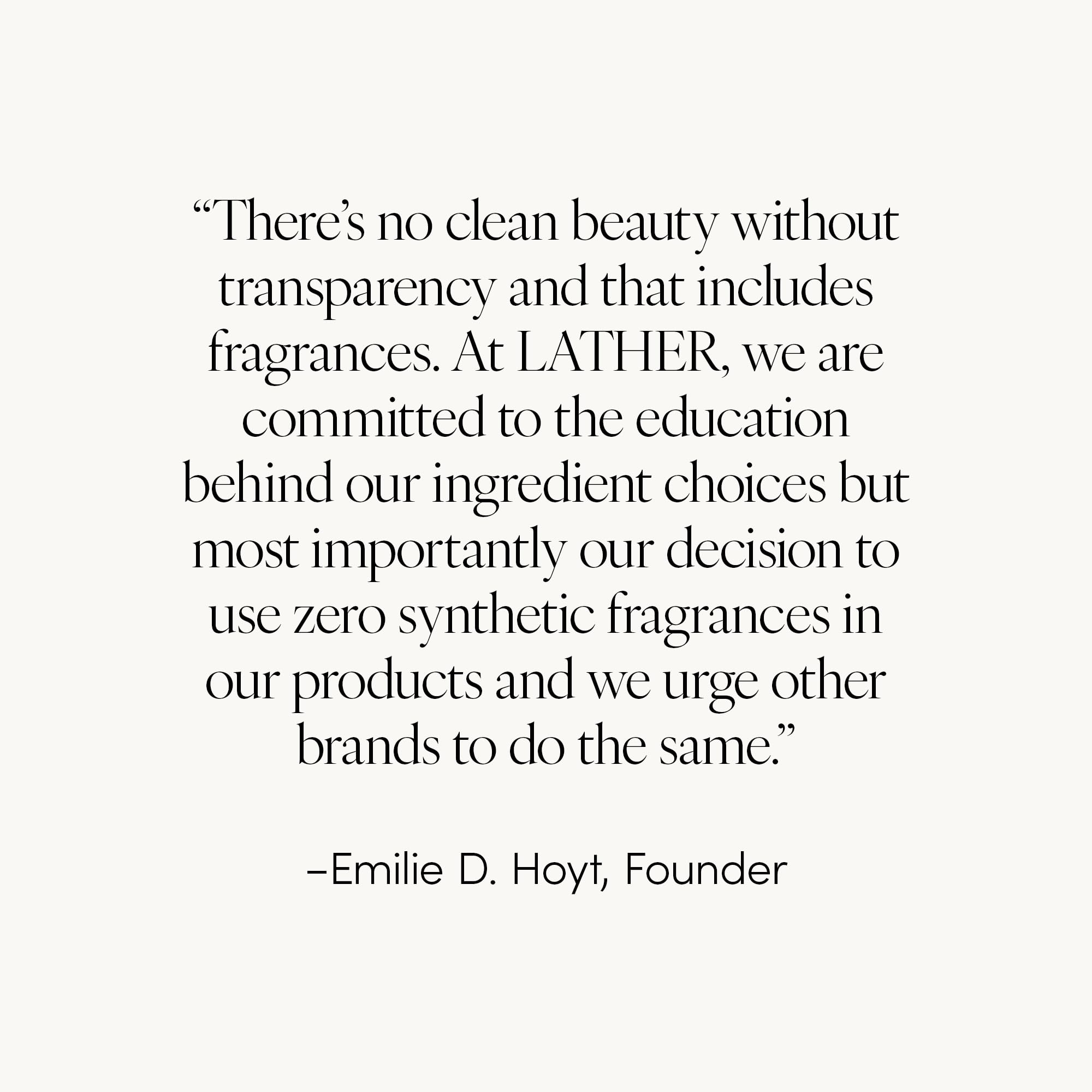 LATHER fragrance blend of citrus and cedarwood for a refreshing scent.