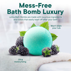 Latika Classic Mermaid bath bomb slow fizz releases aroma and oils gradually