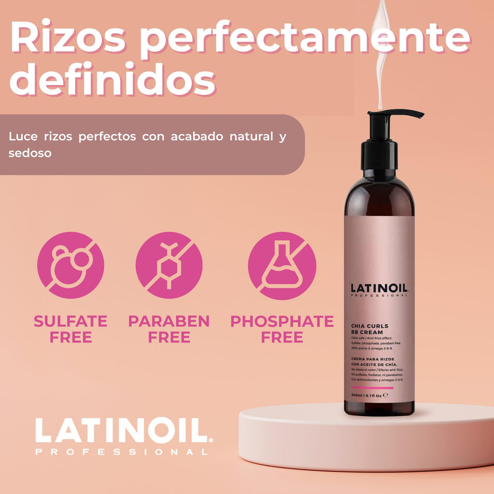 Latinoil Curl Defining Cream on damp hair during application for easy styling
