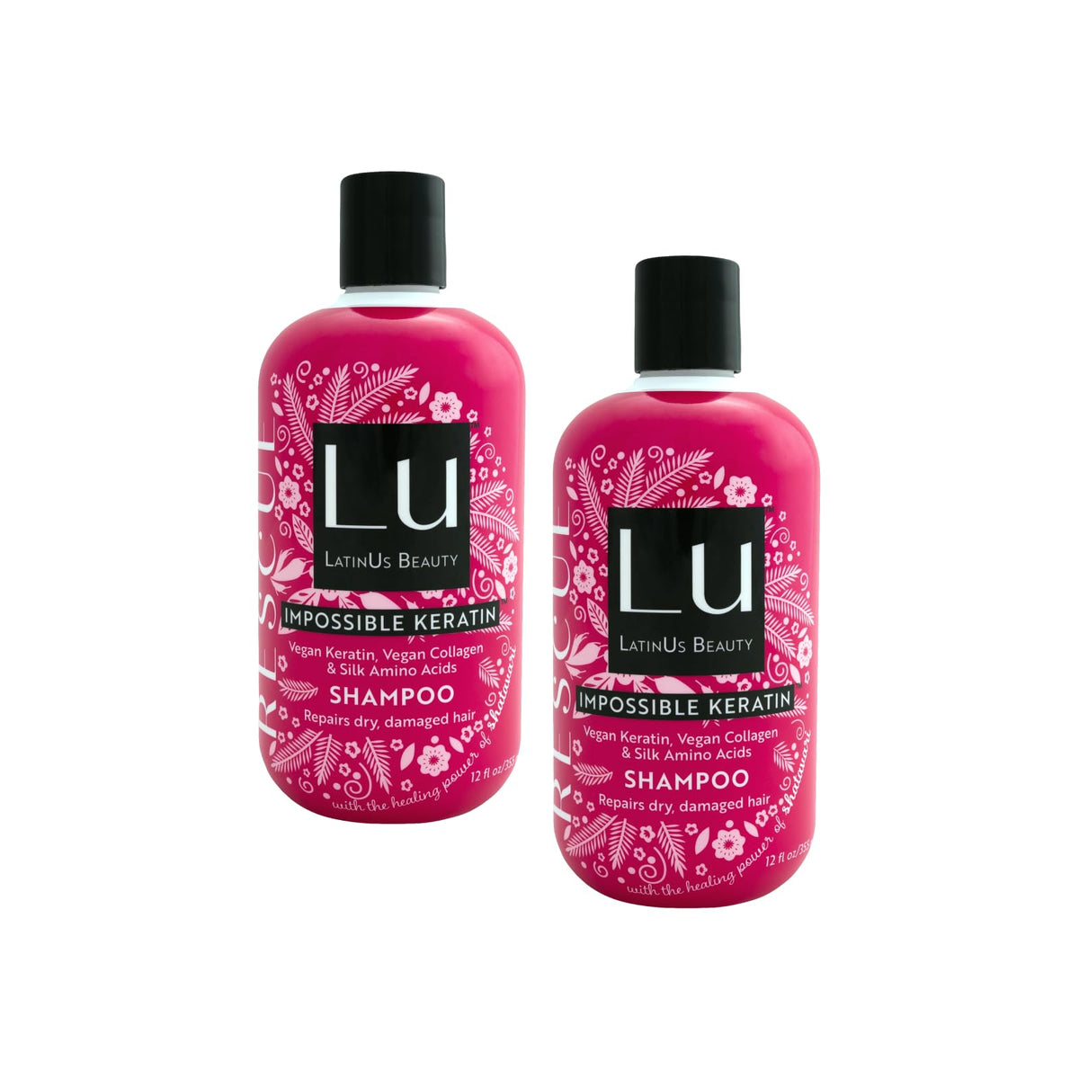 Latinus Beauty Rescue Impossible Keratin Shampoo bottle showcases sleek packaging for frizz control