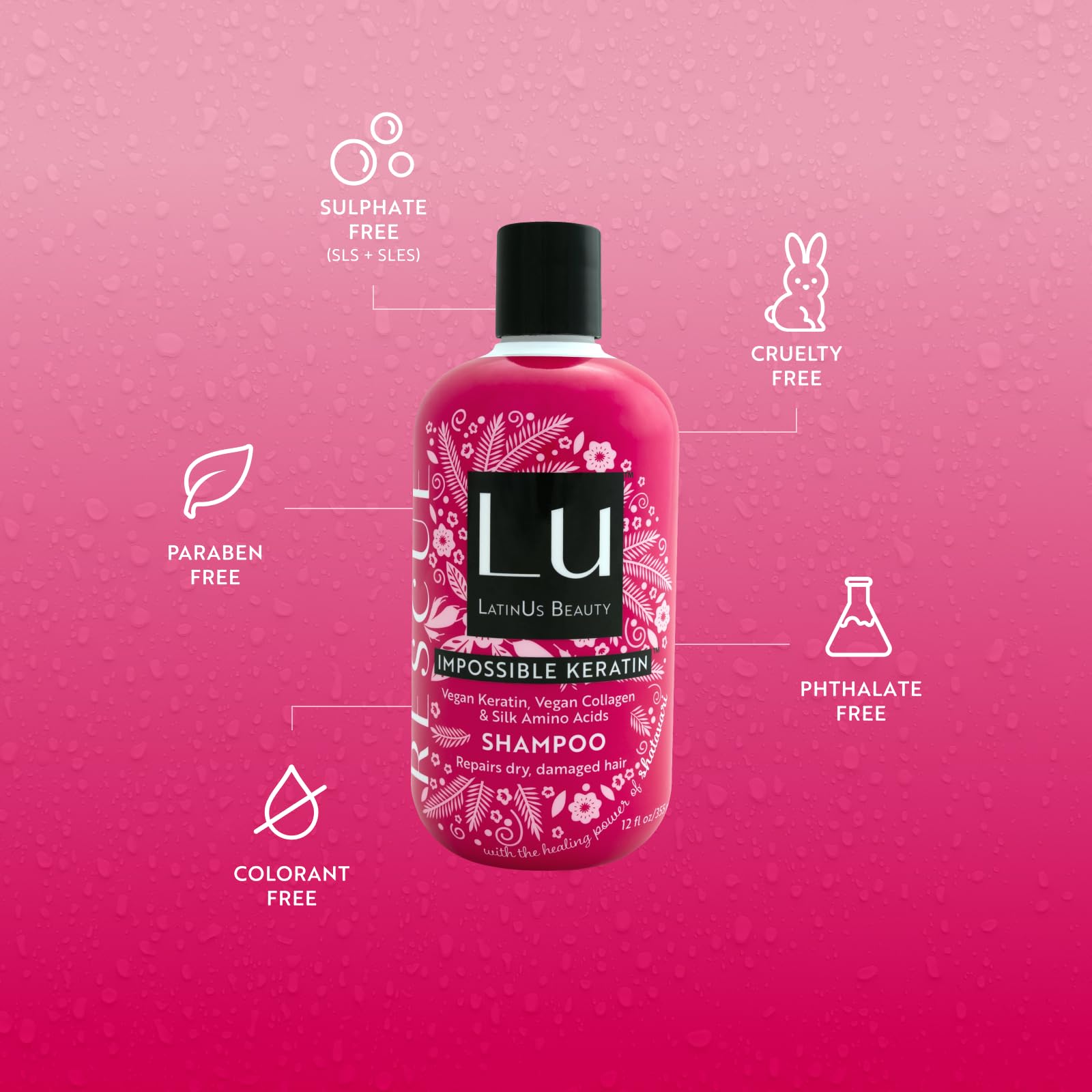 Latinus Beauty Rescue Impossible Keratin Shampoo result-hair-shine shows shinier, healthier hair