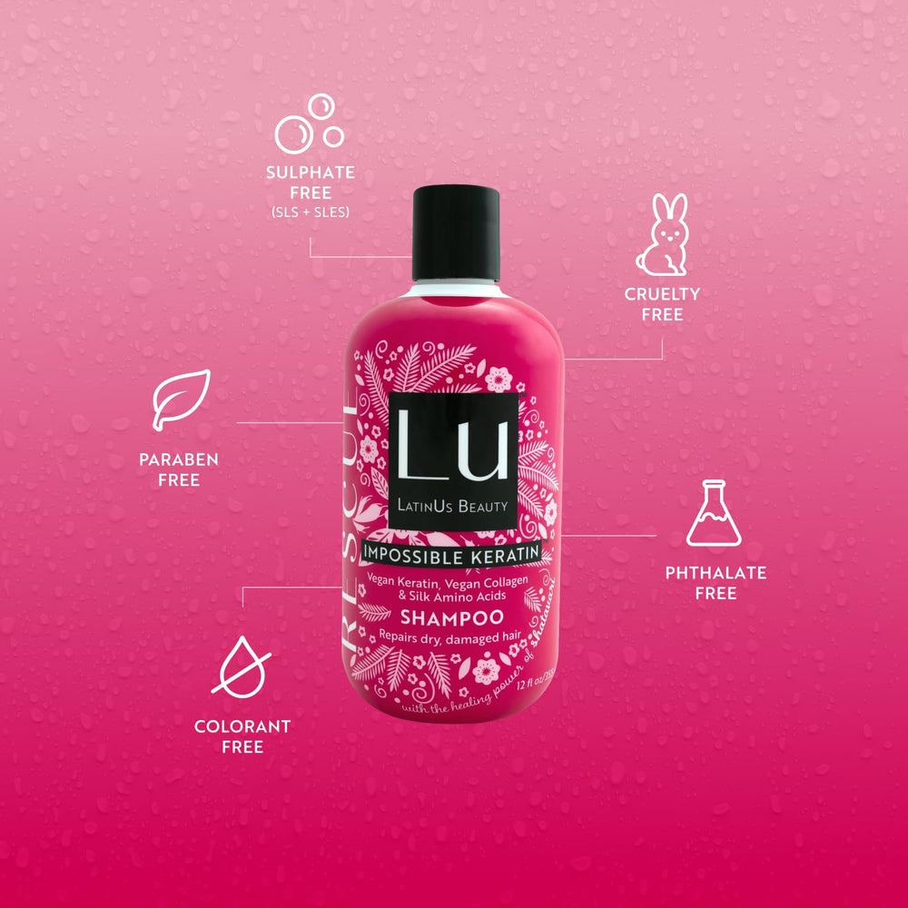 Latinus Beauty Rescue Impossible Keratin Shampoo result-hair-shine shows shinier, healthier hair