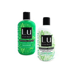 LATINUS Lu defined curls shampoo bottle showing curl definition and volume