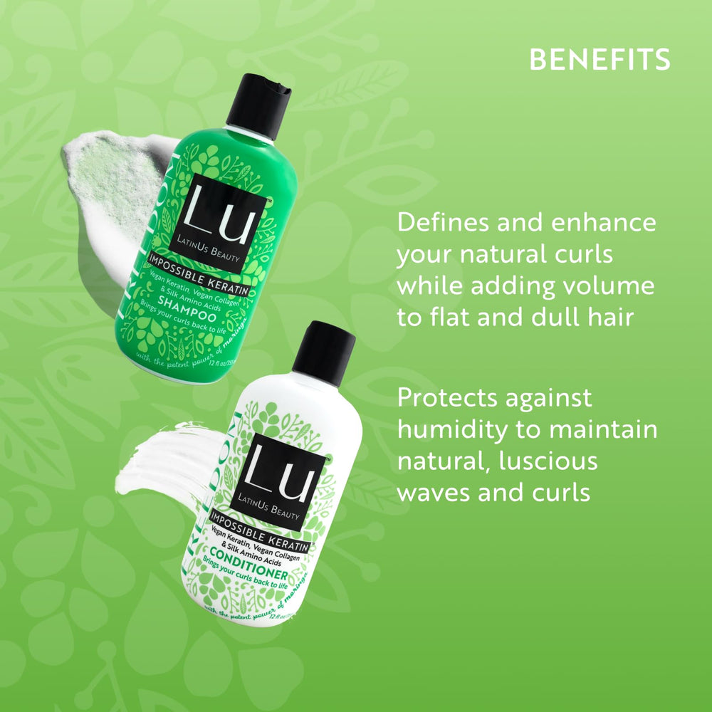 LATINUS Lu impossible keratin complex illustration showing hair strengthening benefits