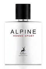 Lattafa Alhambra Alpine Homme Sport bottle front emphasizes premium design for gifting