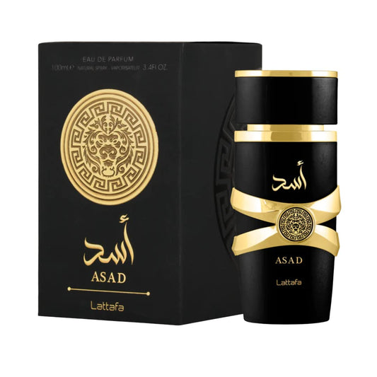 Lattafa Asad packaging gift set showcases premium presentation for gifting.