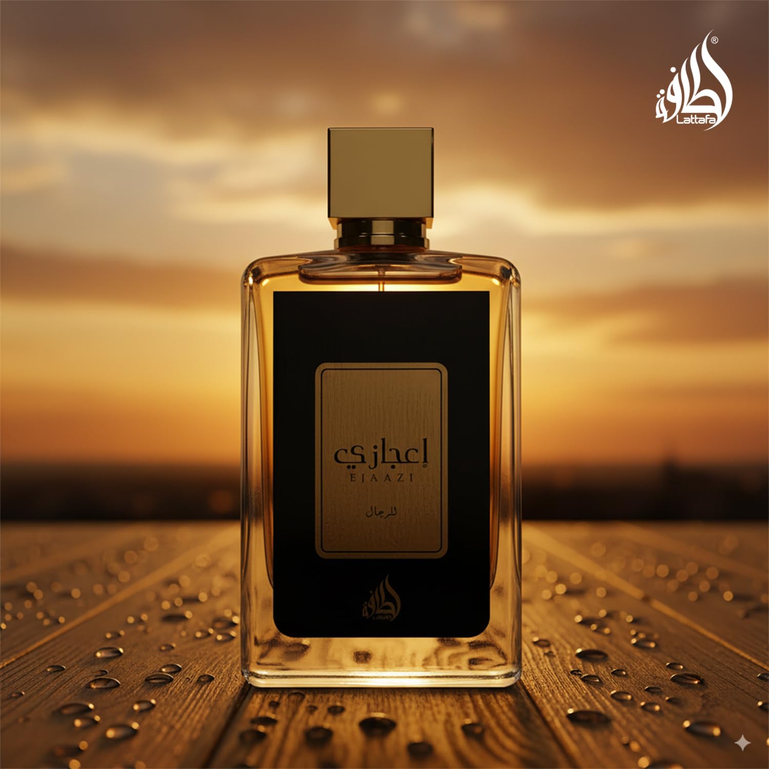 Lattafa Ejaazi bottle front view showcases premium presentation
