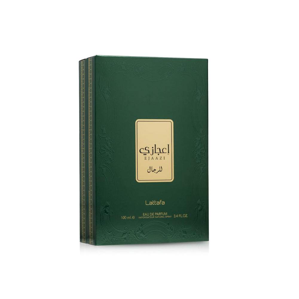 Lattafa Ejaazi vetiver depth grounds the fragrance for refined evenings