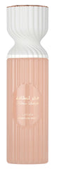 Lattafa Fakhar Perfume Mist bottle close-up, showcasing an elegant floral scent for daily wear