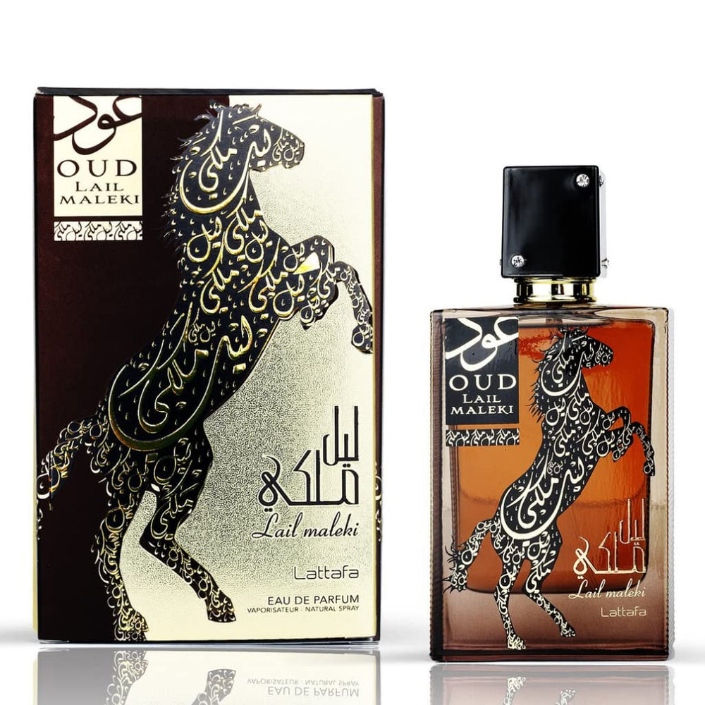 Lattafa Lail Maleki bottle front view for daily wear inspiration