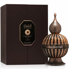 Lattafa Niche Emarati Antique bottle closeup highlights premium craftsmanship