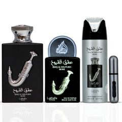 Lattafa atomizer included for easy on-the-go touch-ups.