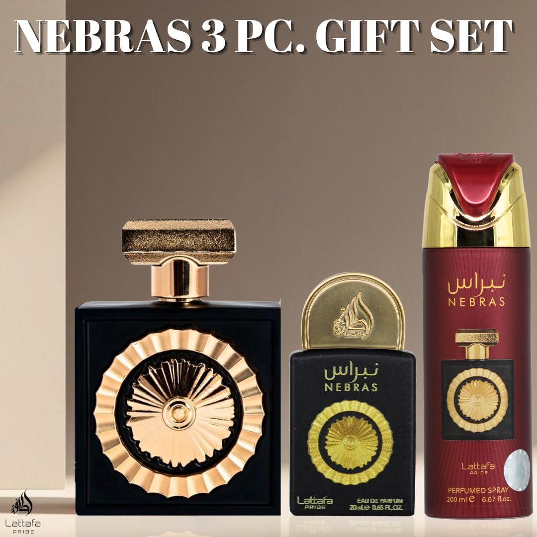 Lattafa Pride Nebras premium outer box close-up.