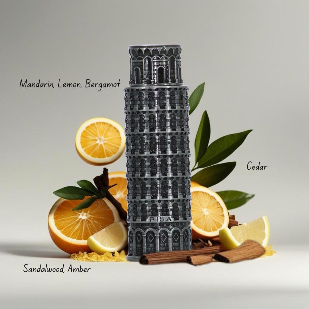 Lattafa Pride Pisa mini EDP sample for on-the-go freshness and quick touch-ups.
