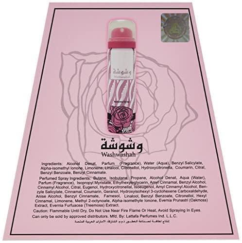 Close-up of Lattafa Washwashah bottle highlighting design and tone