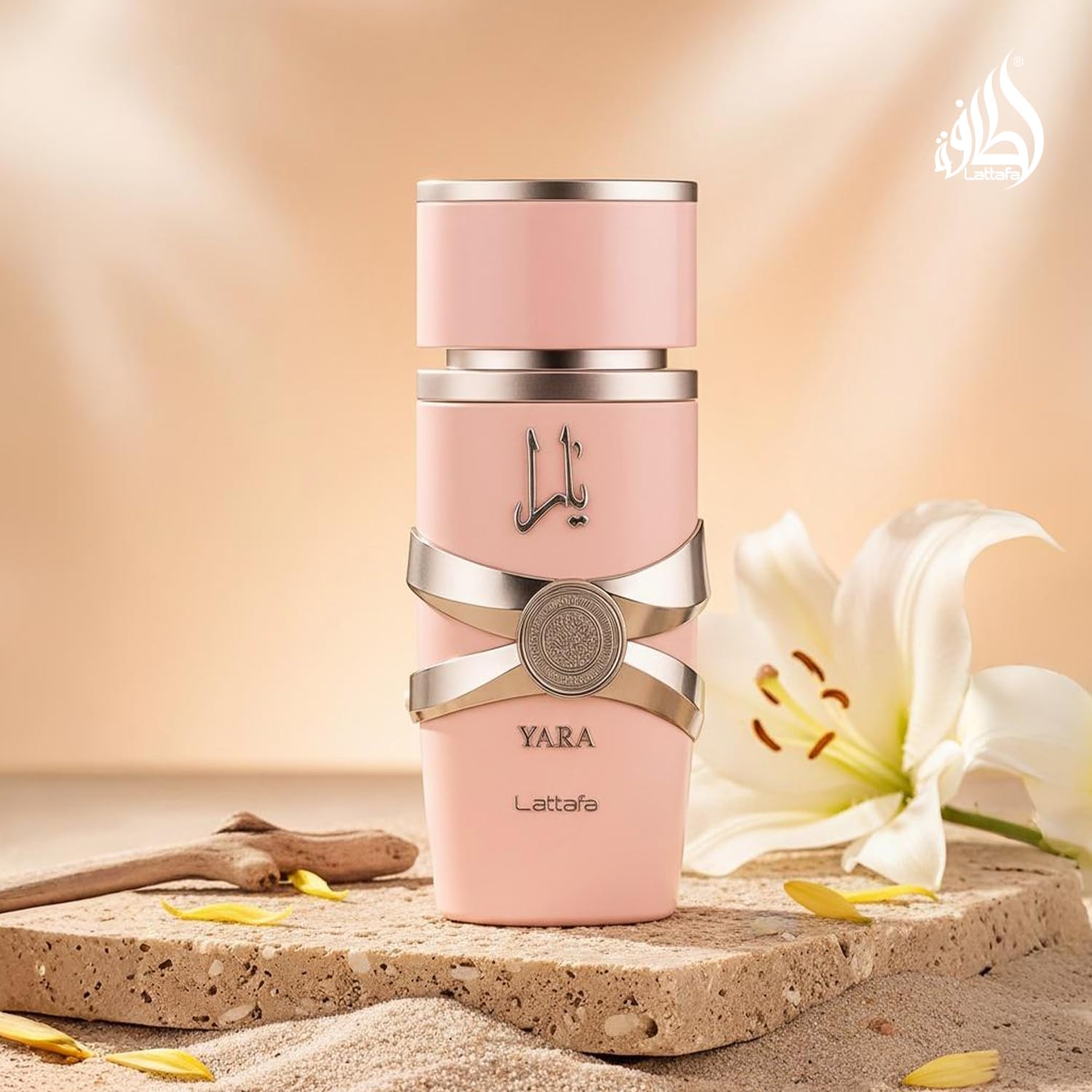 Lattafa Yara 3.4 oz bottle displaying a compact, travel-friendly size.