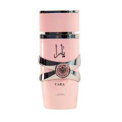 Lattafa Yara packaging gift set highlights its arabian luxury appeal.