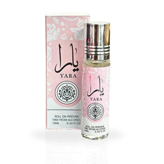Lattafa Yara roll-on heart notes with gourmand fruits hint femininity and confident moments.