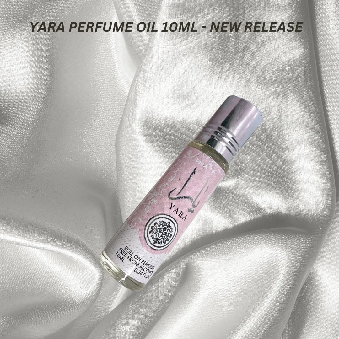 Lattafa Yara roll-on with wooden accents packaging evokes premium gifting.