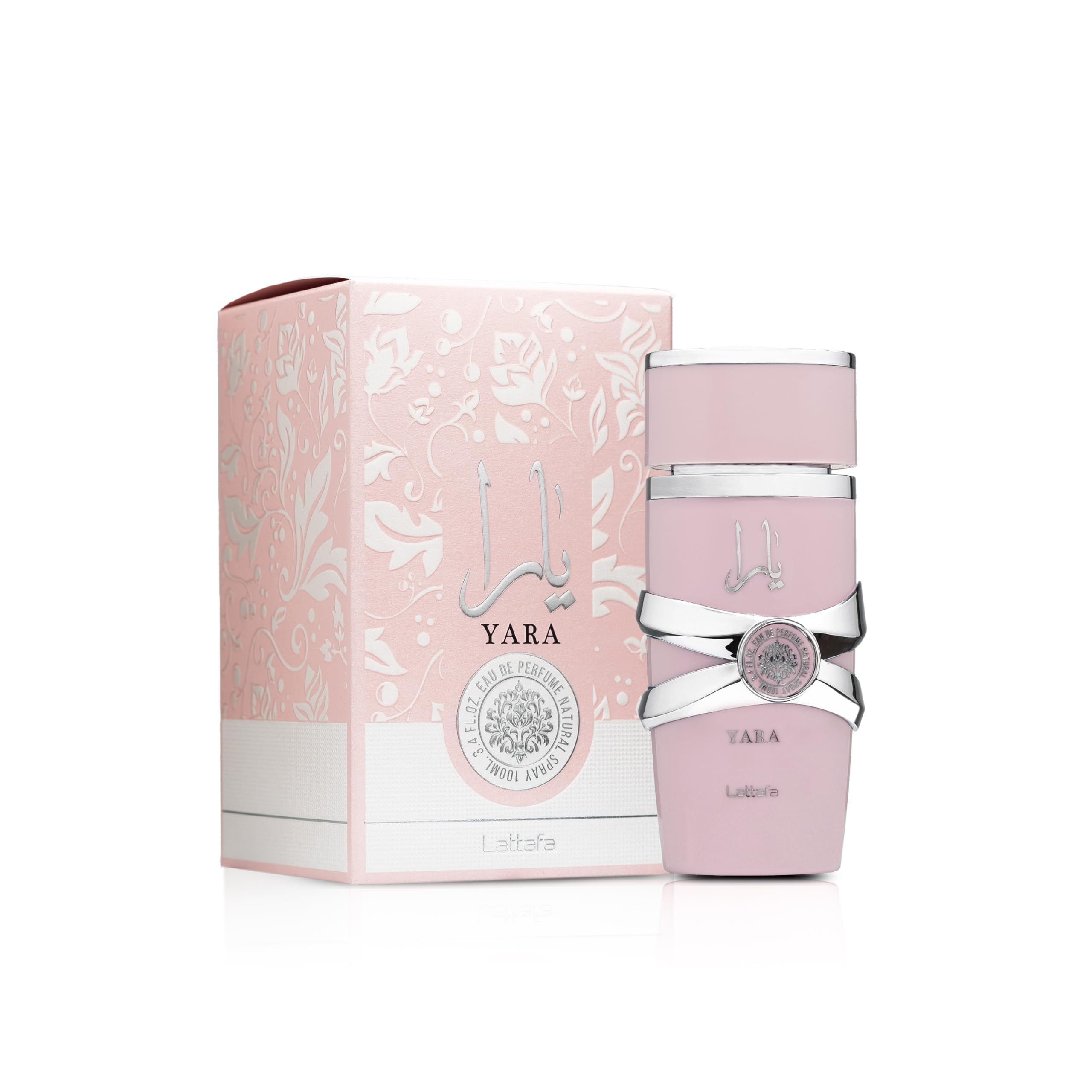 Lattafa Yara bottle highlights tangerine headnote for a bright daytime start.