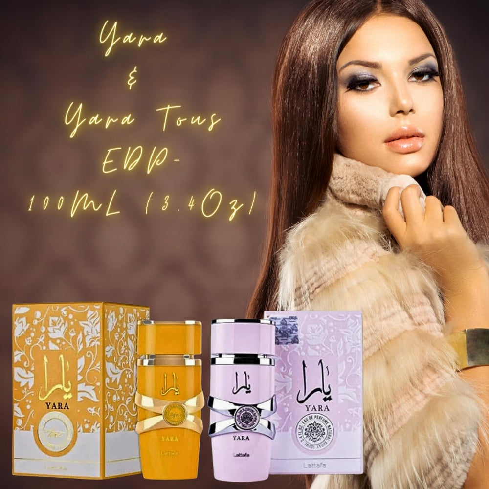 Lattafa Yara Tous bottle front – bright fruit-forward opening and creamy base for daily elegance.