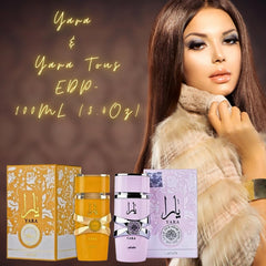 Lattafa Yara Tous bottle front – bright fruit-forward opening and creamy base for daily elegance.