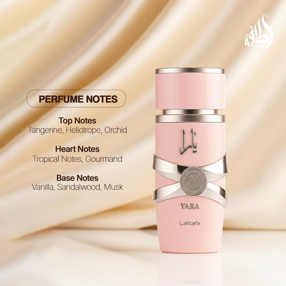 Lattafa Yara tropical gourmand heart hints at rich, indulgent moments.