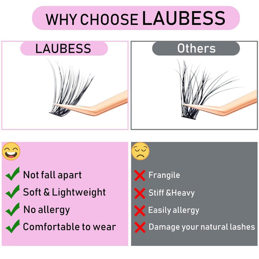 LAUBESS bond and seal bottles shown for durable, waterproof lash finish