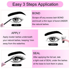 LAUBESS Lash Bond & Seal along the lash line for strong hold.