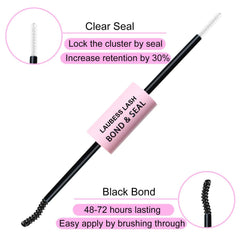 LAUBESS LASH bond and seal bottles provide waterproof adhesion for secure wear.
