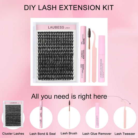 LAUBESS LASH cluster lashes close-up, soft and lightweight for comfortable, customizable lash looks.