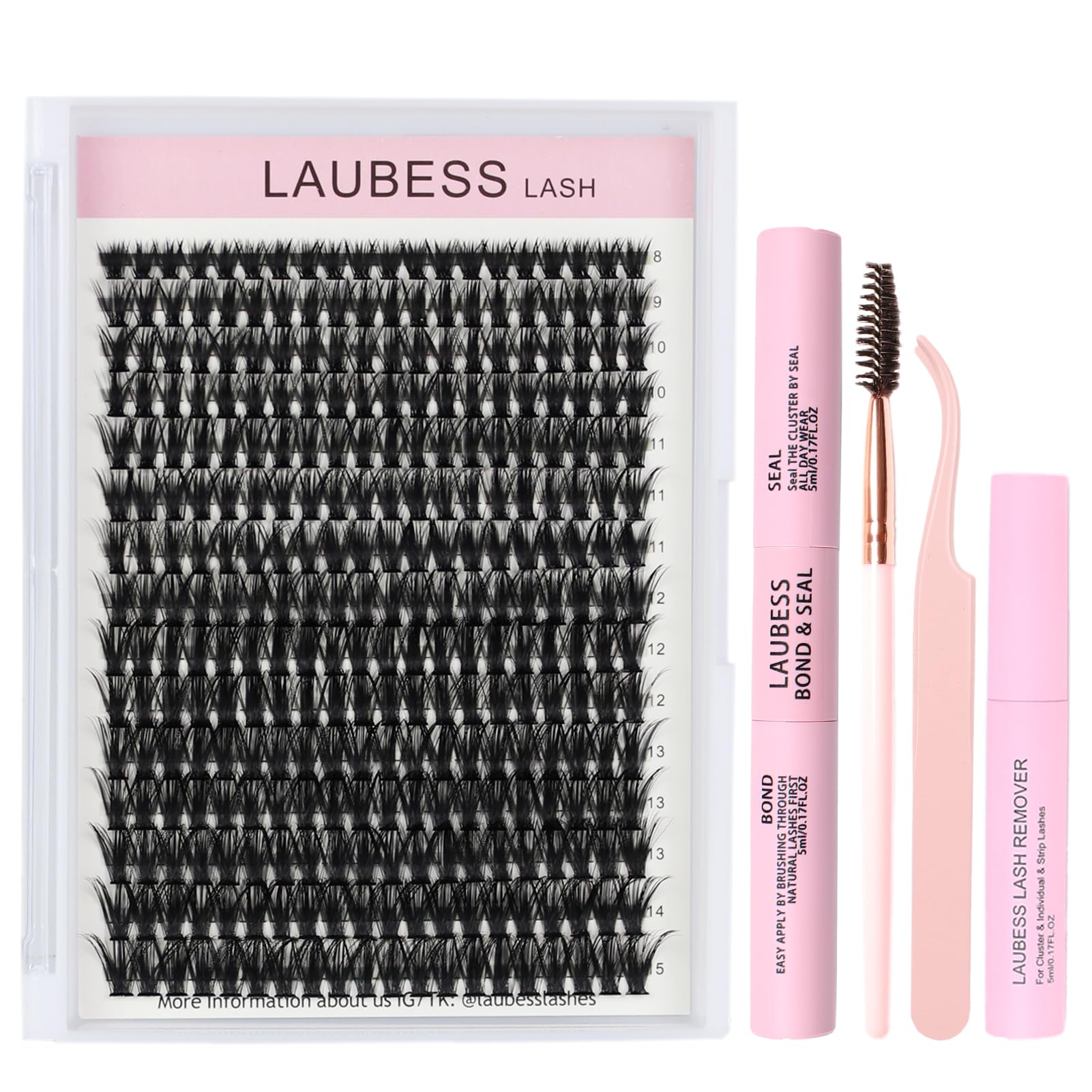 LAUBESS LASH eyelash extension kit packaging for easy DIY lash looks.