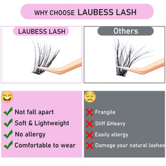 LAUBESS LASH eyelash remover visual shows quick, gentle removal of clusters without rubbing