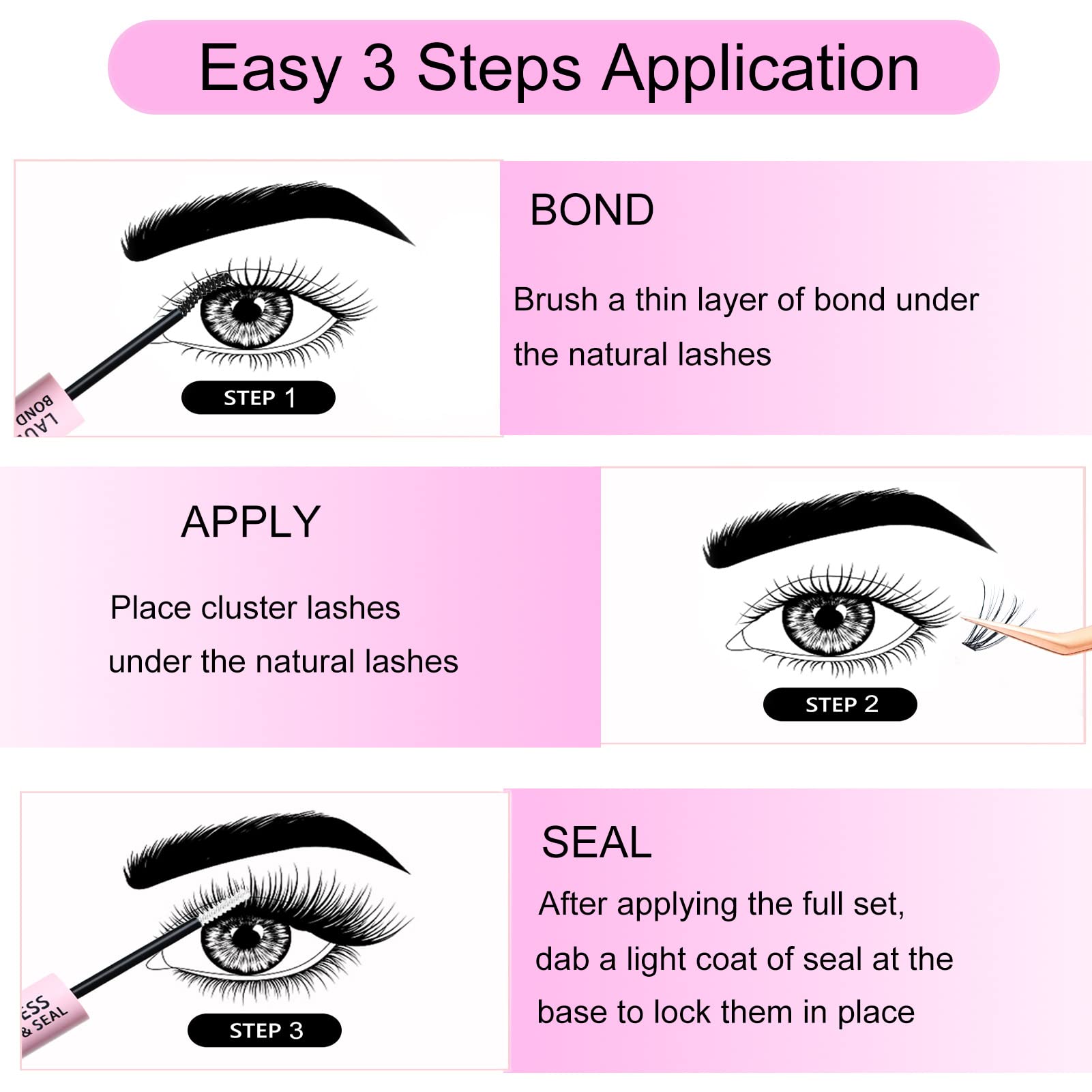 LAUBESS LASH kit packaging visual highlights a complete DIY lash kit for home use
