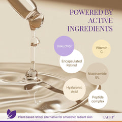Lauer Cosmetic Bakuchiol Serum pump dispense close-up for easy daily use