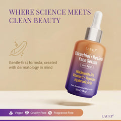 Lauer Cosmetic Bakuchiol Serum with Vitamin C and HA boosts brightness and hydration