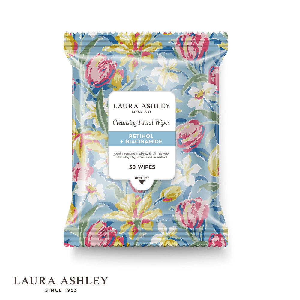 Laura Ashley 4-pack wipes in a compact, travel-friendly package.