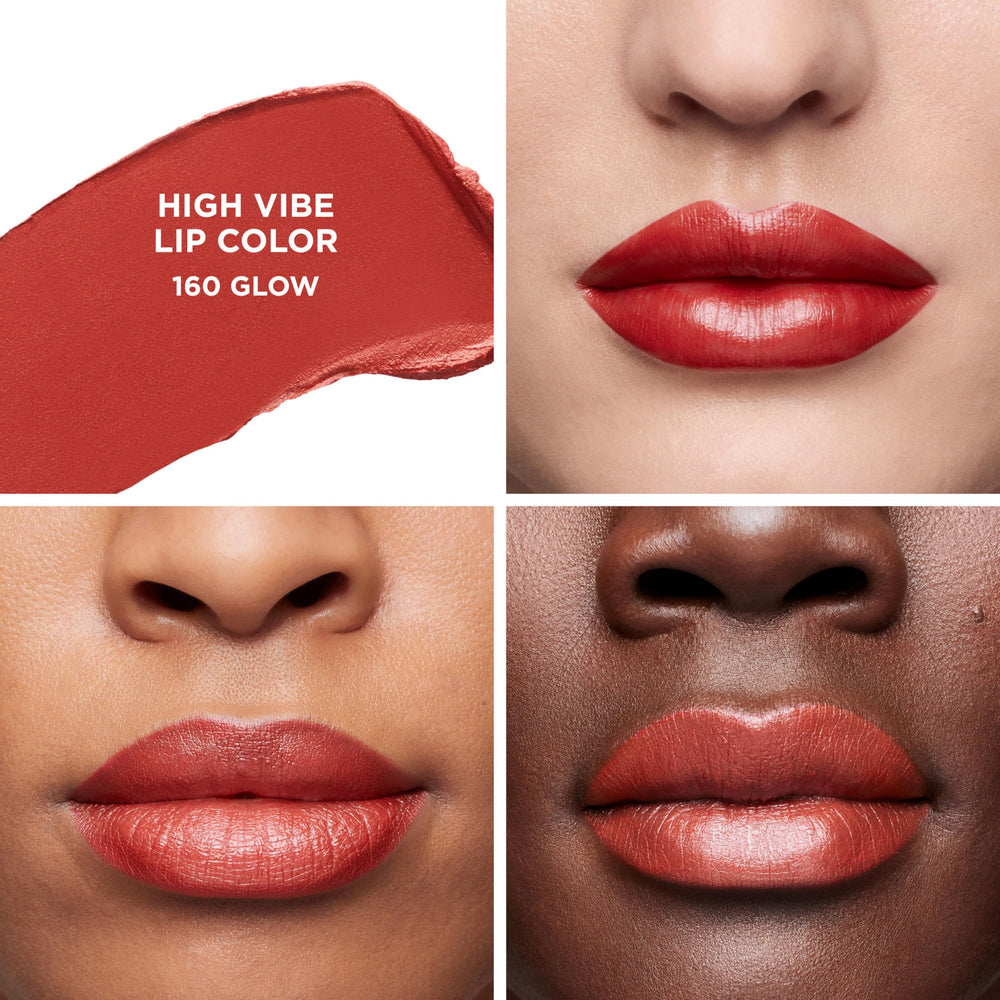 Laura Mercier High Vibe Lip Color swatches show rich pigment and smooth application