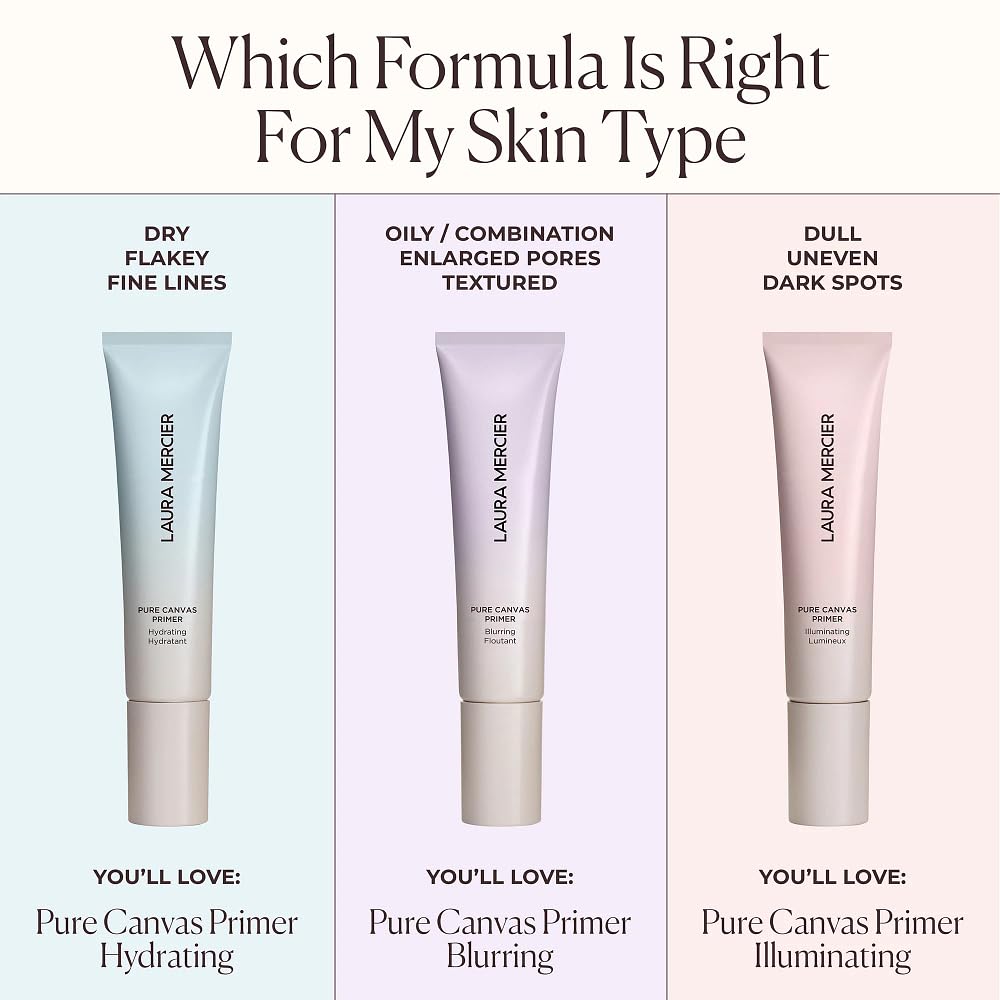 Laura Mercier Pure Canvas Primer texture spread reveals a flawless complexion