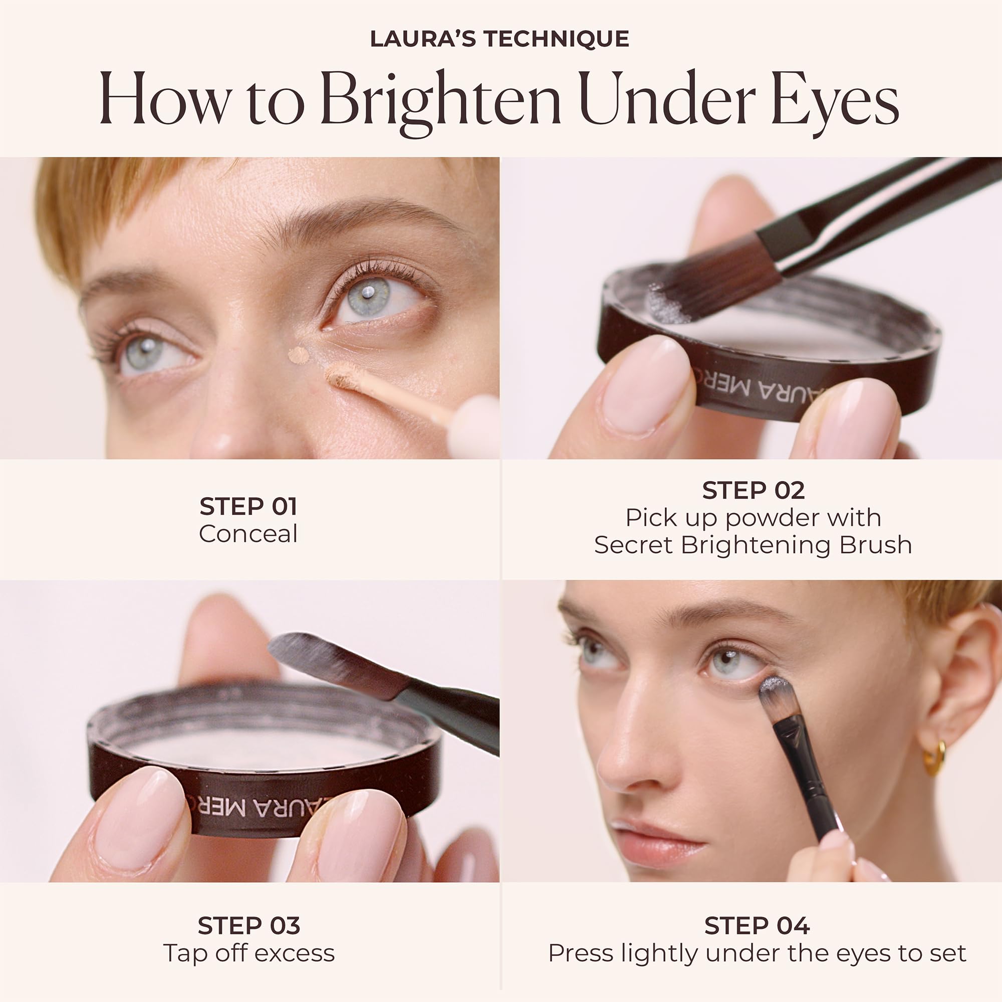 Use with Secret Brightening Powder Brush to dab around the eye area.
