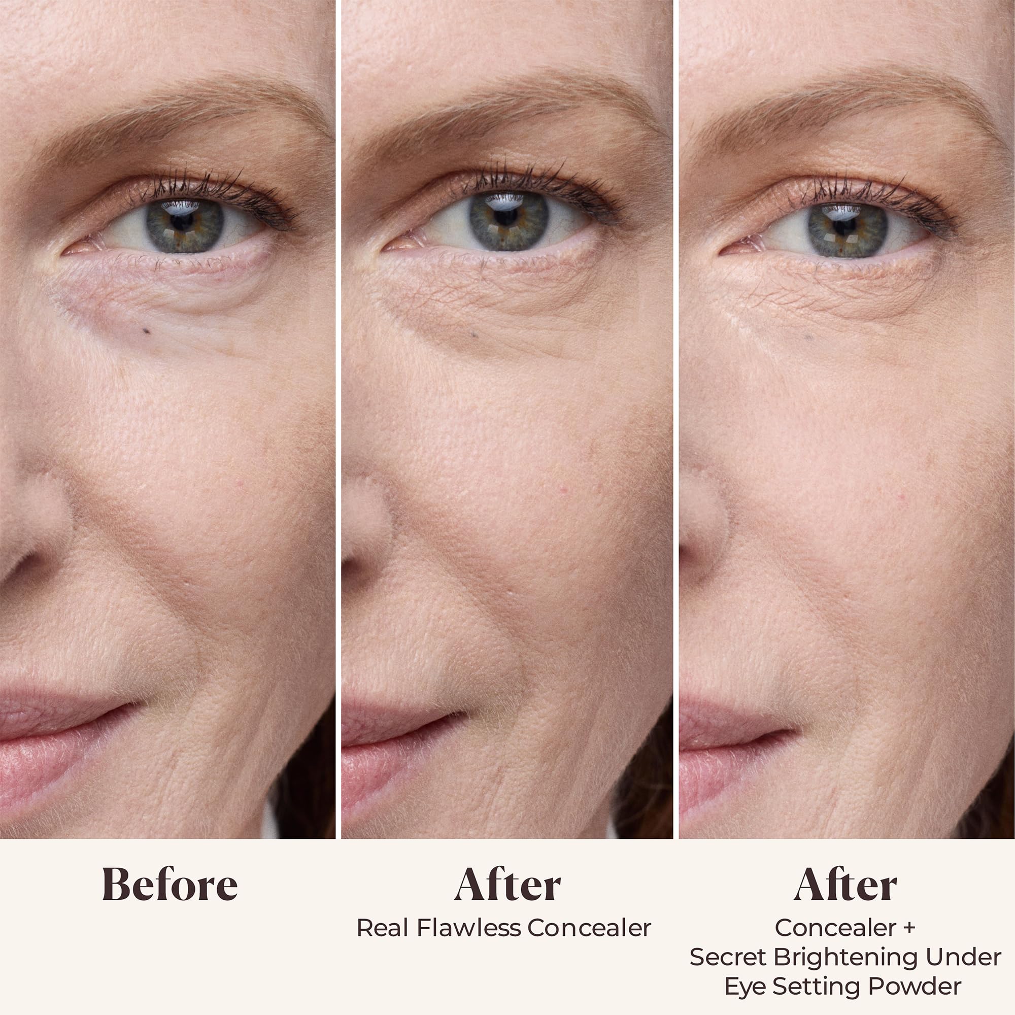 Laura Mercier Secret Brightening powder compact closeup highlights peach and pink pigments brightening area