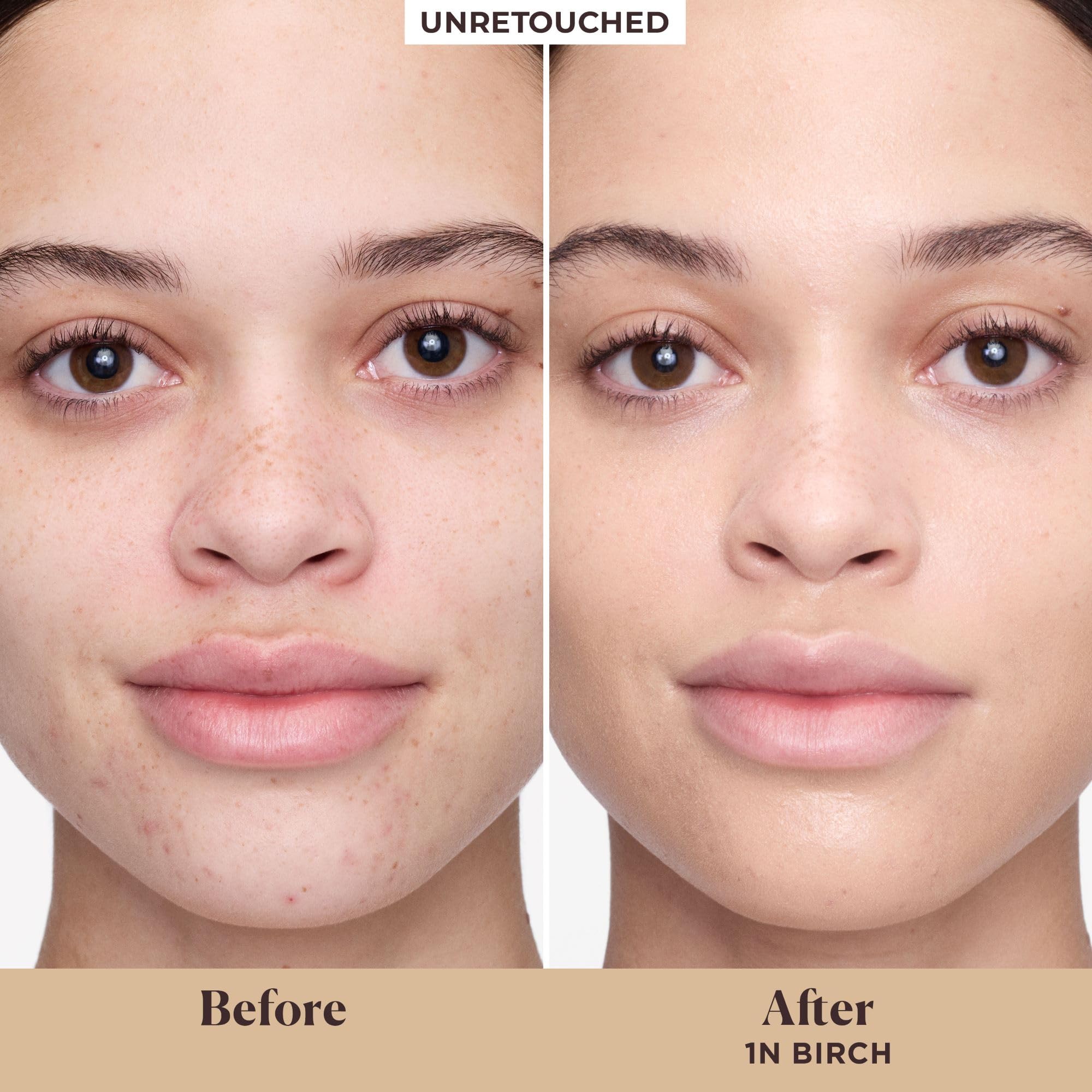 Laura Mercier Tinted Moisturizer application close-up demonstrates buildable coverage with a soft glow.